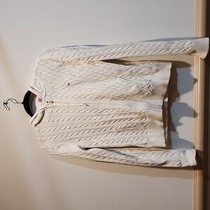 Women's Lilly Pulitzer White Cable Knit Sweater with Hood